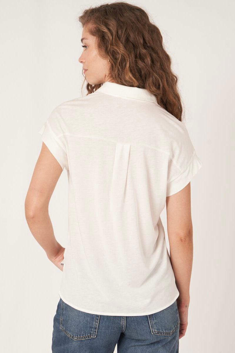 Repeat Collared Short Sleeve Top