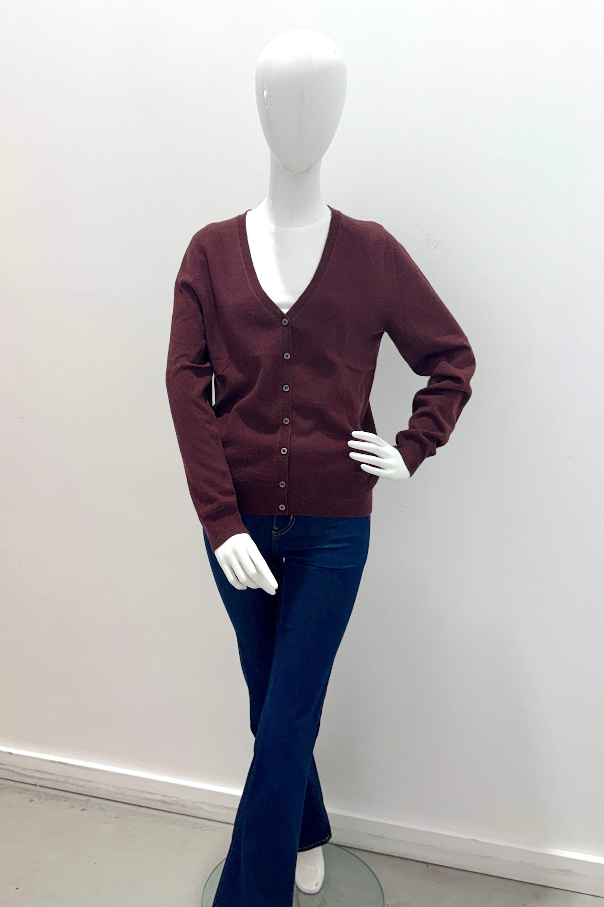 Repeat Organic Cashmere Knitted Cardigan Lava