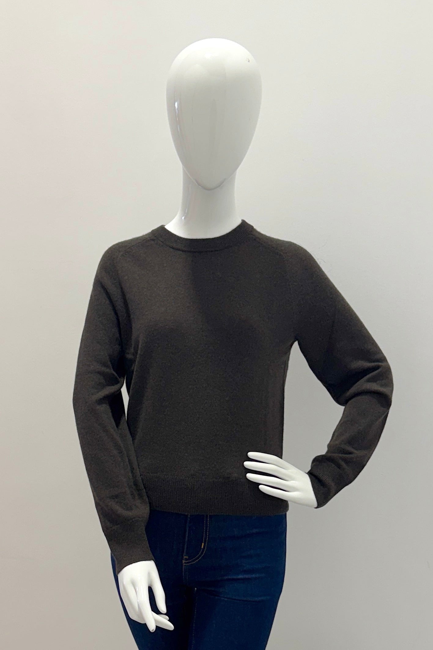 Repeat Organic Cashmere Knitted Pullover - Dark Brown
