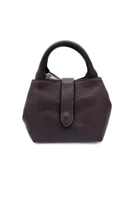 Cinzia Rocca Genuine Leather Mini Handbag With Strap Brown