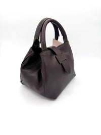 Cinzia Rocca Genuine Leather Mini Handbag With Strap Brown