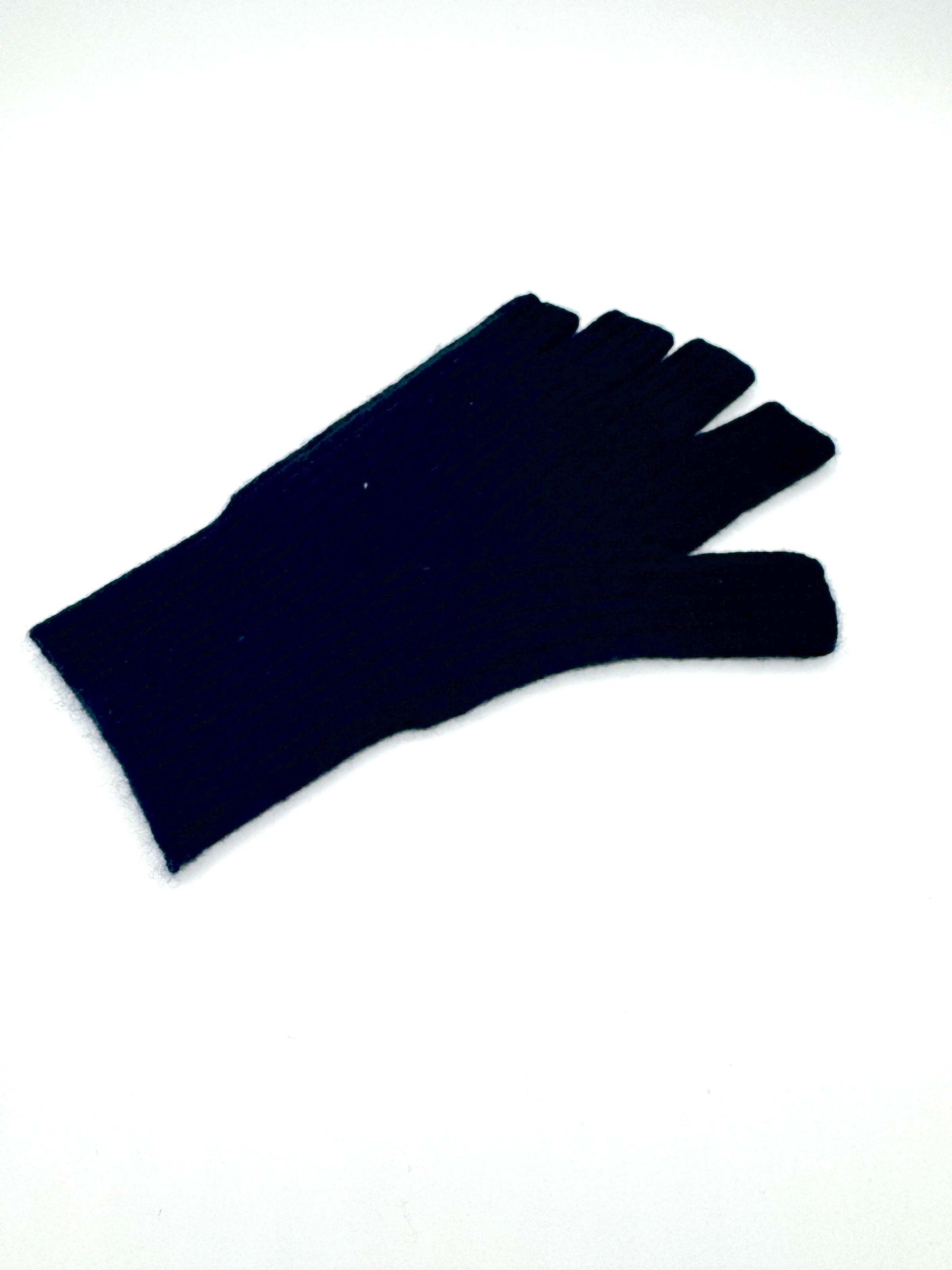 Repeat Organic Cashmere Knitted Gloves Black
