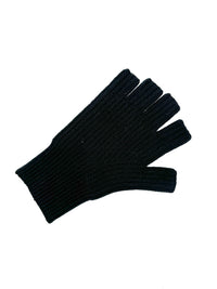 Repeat Organic Cashmere Knitted Gloves Black