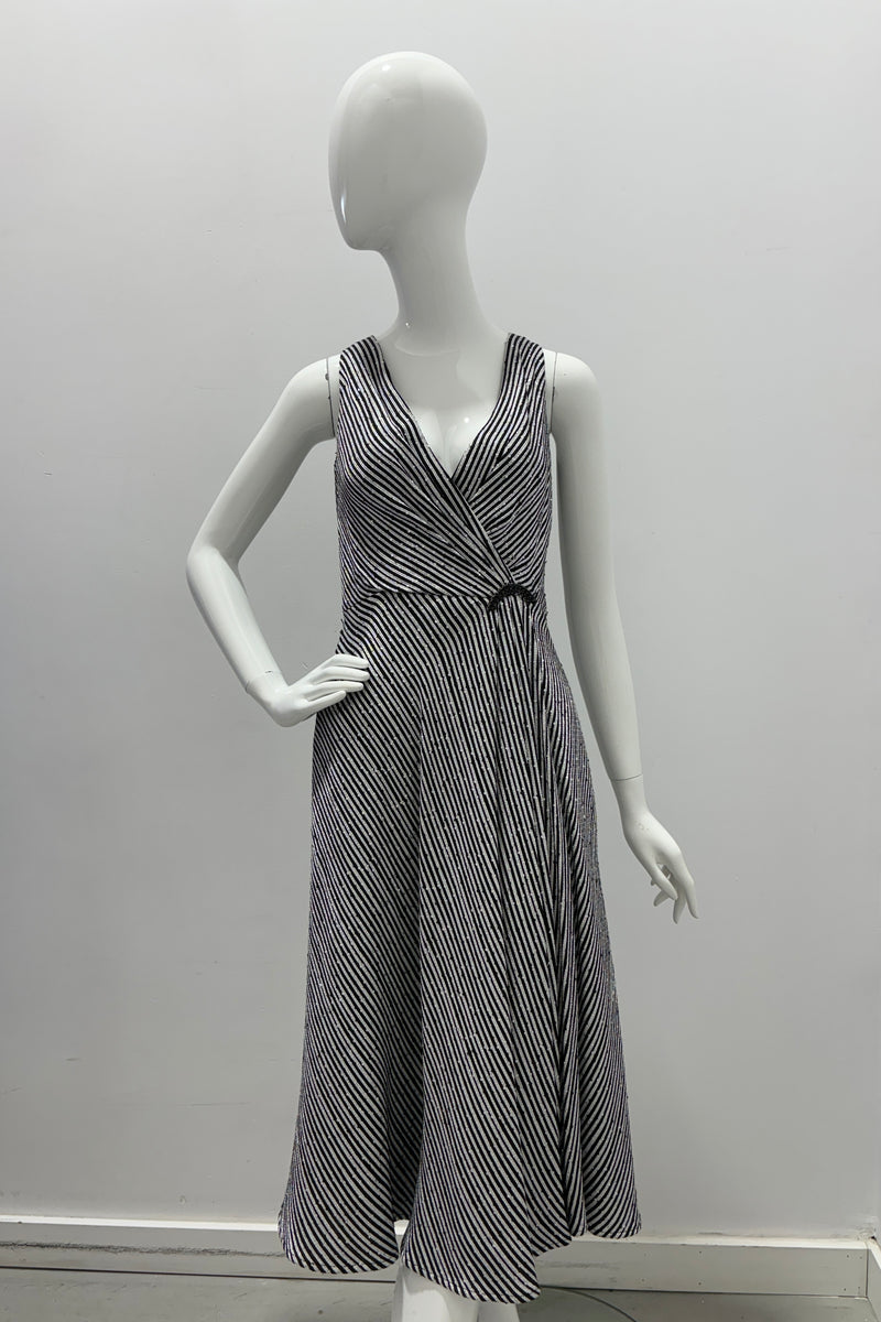 Frascara Striped Cocktail Dress