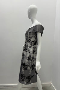 Frascara Floral Midi Dress In Silk Wool