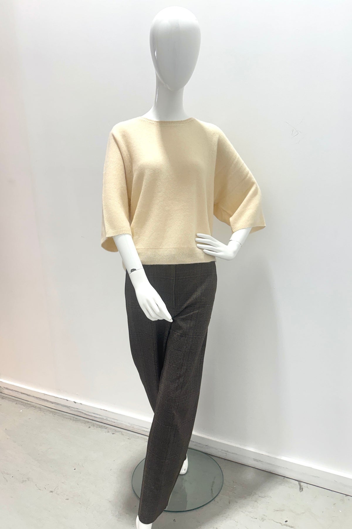 Cambio Edita Pants Mouline Check Brown