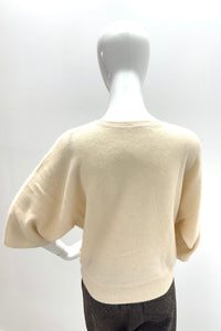Majestic Filatures Ultra-Soft 3/4-Sleeve Crewneck Sweater Milk