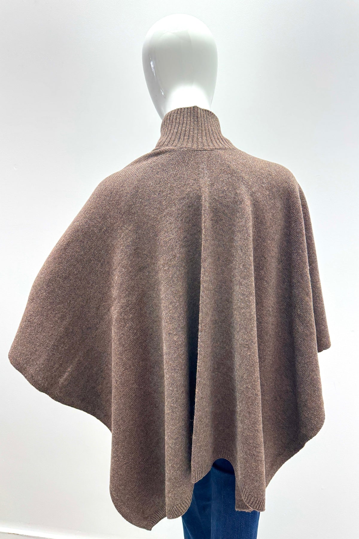 Majestic Filatures Merino Elbow-Sleeve Mock-Neck Poncho Tatanka