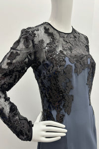 Frascara Designer Silk & Wool Gown. Robe de soirée en soie et laine