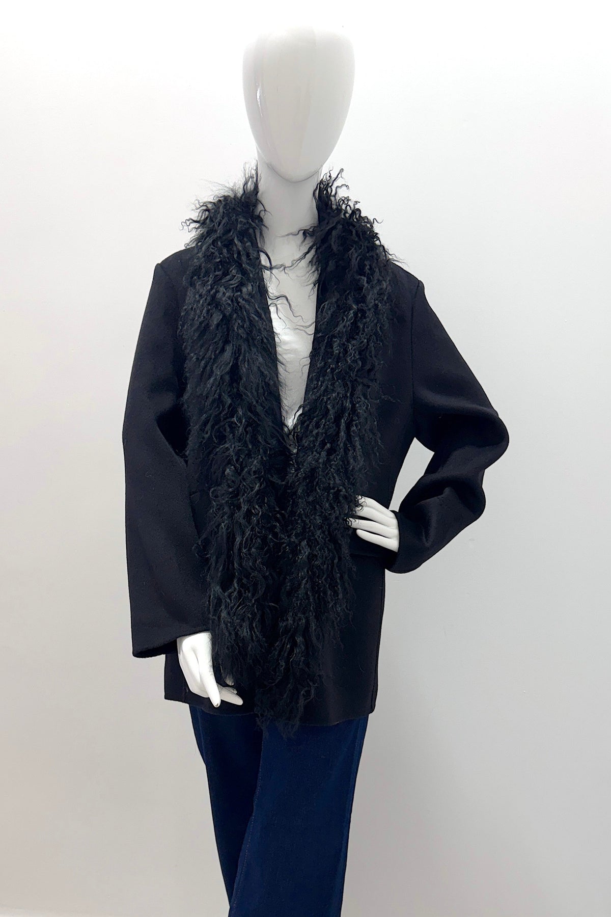 Blazer oversize en cachemire PLT6327 Pissenlit Noir jais