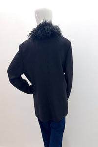 Blazer oversize en cachemire PLT6327 Pissenlit Noir jais