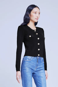 L'Agence Toulouse Crop Crew Neck Cardigan Blazer