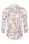 L'Agence Dani Rope Chain Patterned Silk Blouse