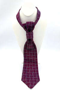Aether Designs Foulard Print Tie Burgundy/Blue