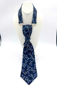 Aether Designs Floral Tie Black/Light Blue