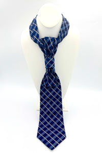 Aether Designs Windowpane Check Tie Navy/Tan