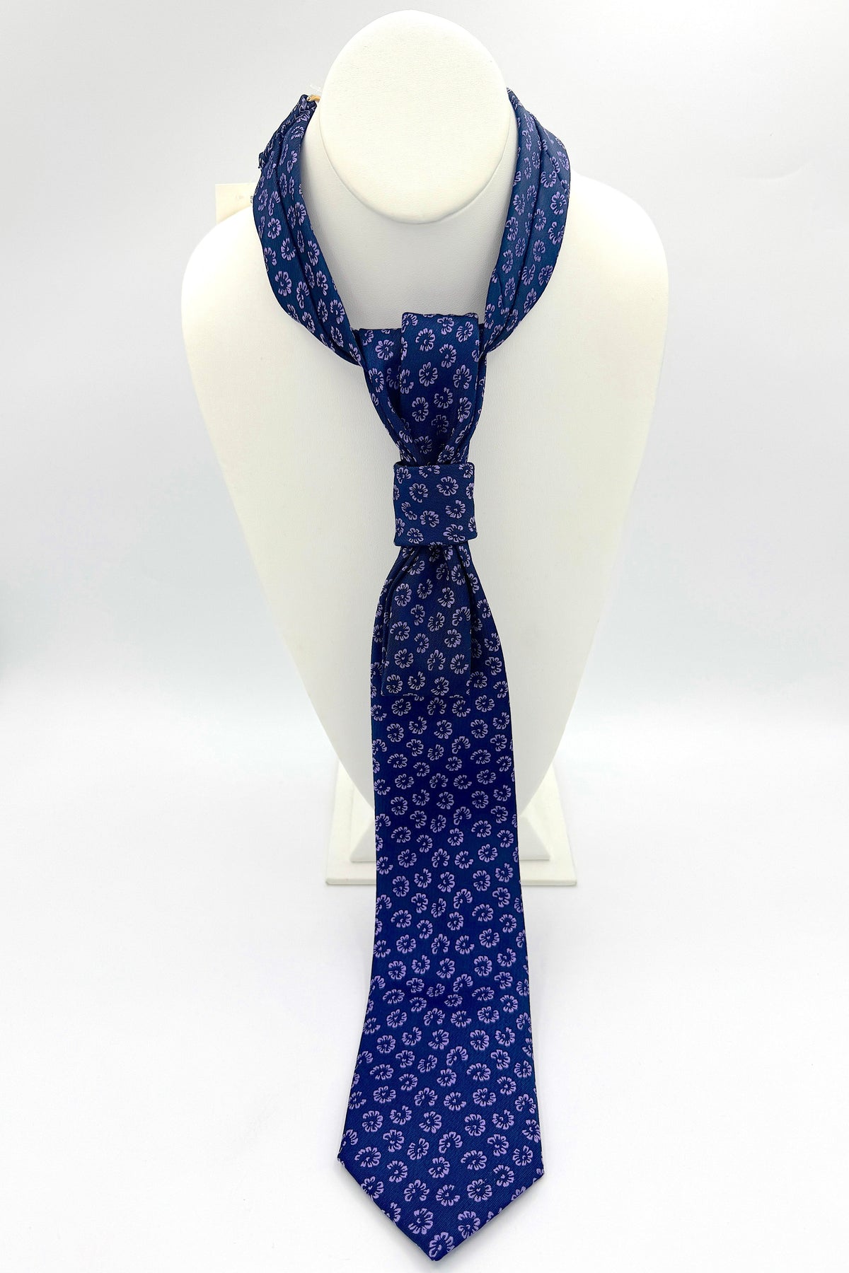 Aether Designs Ditsy Floral Tie Navy/Mauve