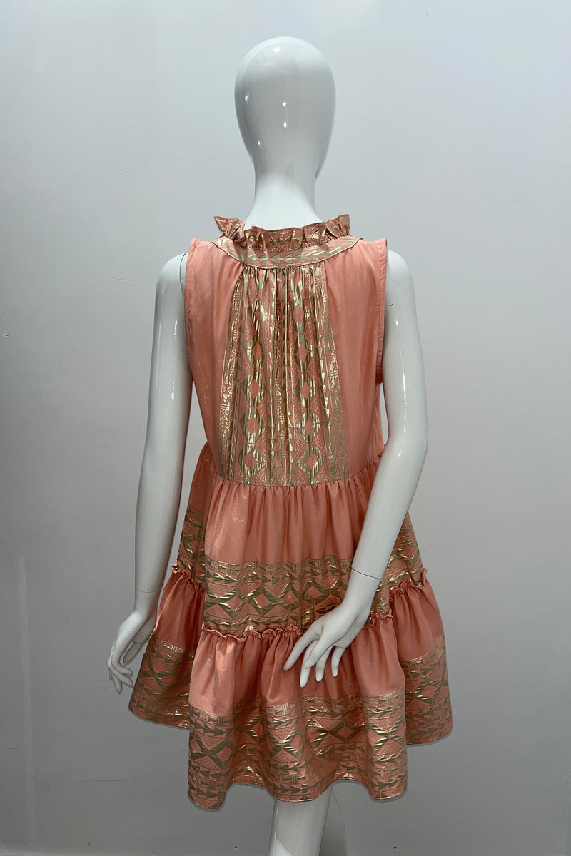 LACE The Label Sleeveless Tiered Jacquard Mini Dress