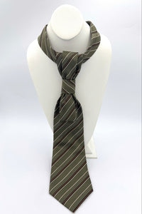 Aether Designs Repp Stripe Tie Olive/Gold
