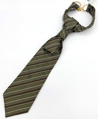 Aether Designs Repp Stripe Tie Olive/Gold