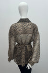 LACE The Label Sheer  Leopard Print Blouse with Tie Belt