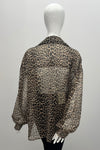 LACE The Label Sheer  Leopard Print Blouse with Tie Belt