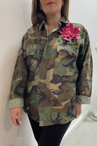 Josie Bruno Vintage Jacket With Fuchsia Coloured Flower