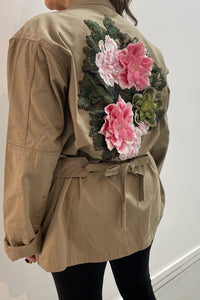Josie Bruneau Vintage Jacket With Peachy Pink Flowers