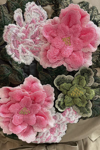 Josie Bruneau Veste vintage à fleurs rose pêche