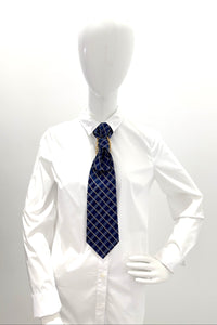 Aether Designs Windowpane Check Tie Navy/Tan