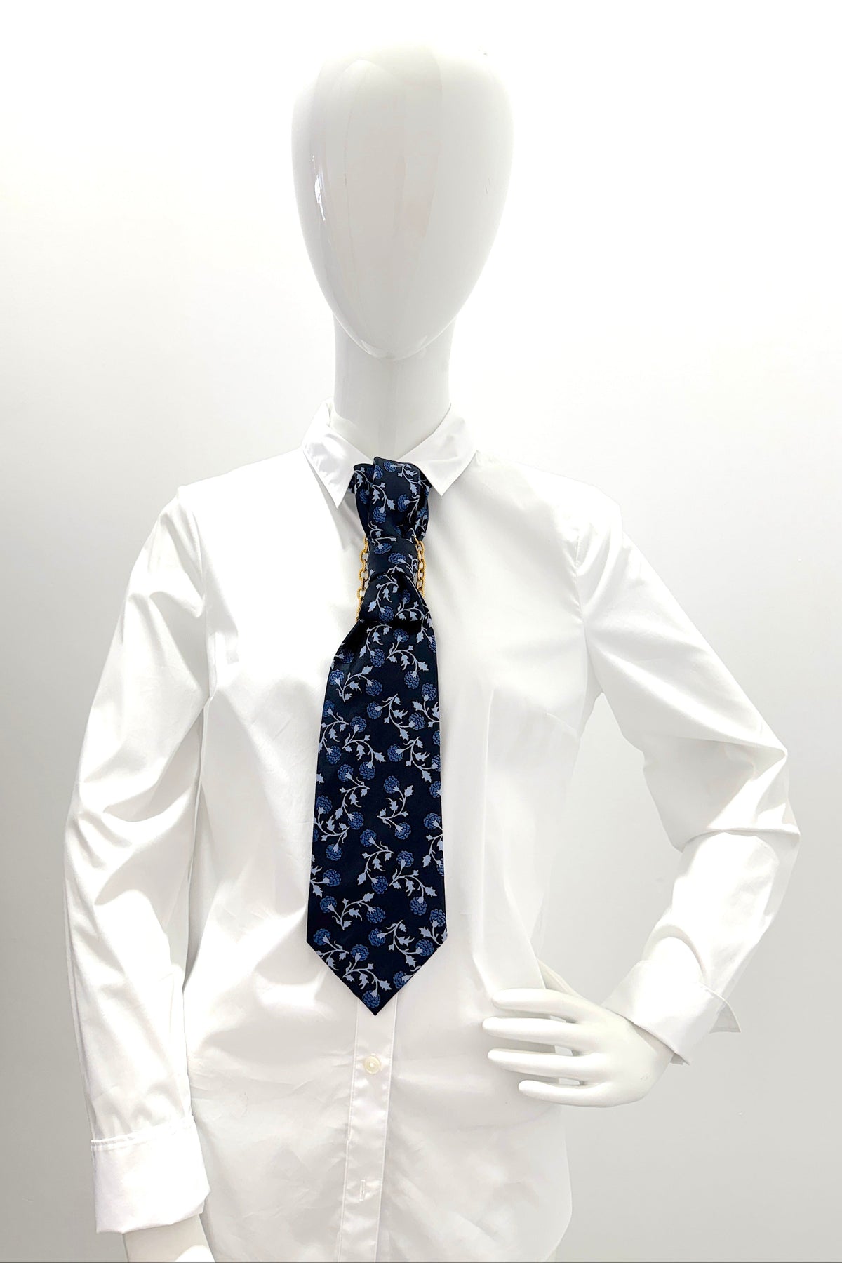 Aether Designs Floral Tie Black/Light Blue