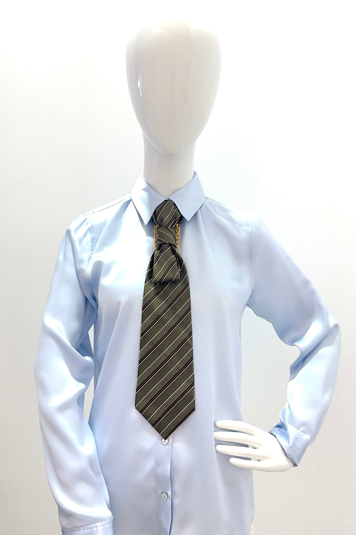 Aether Designs Repp Stripe Tie Olive/Gold
