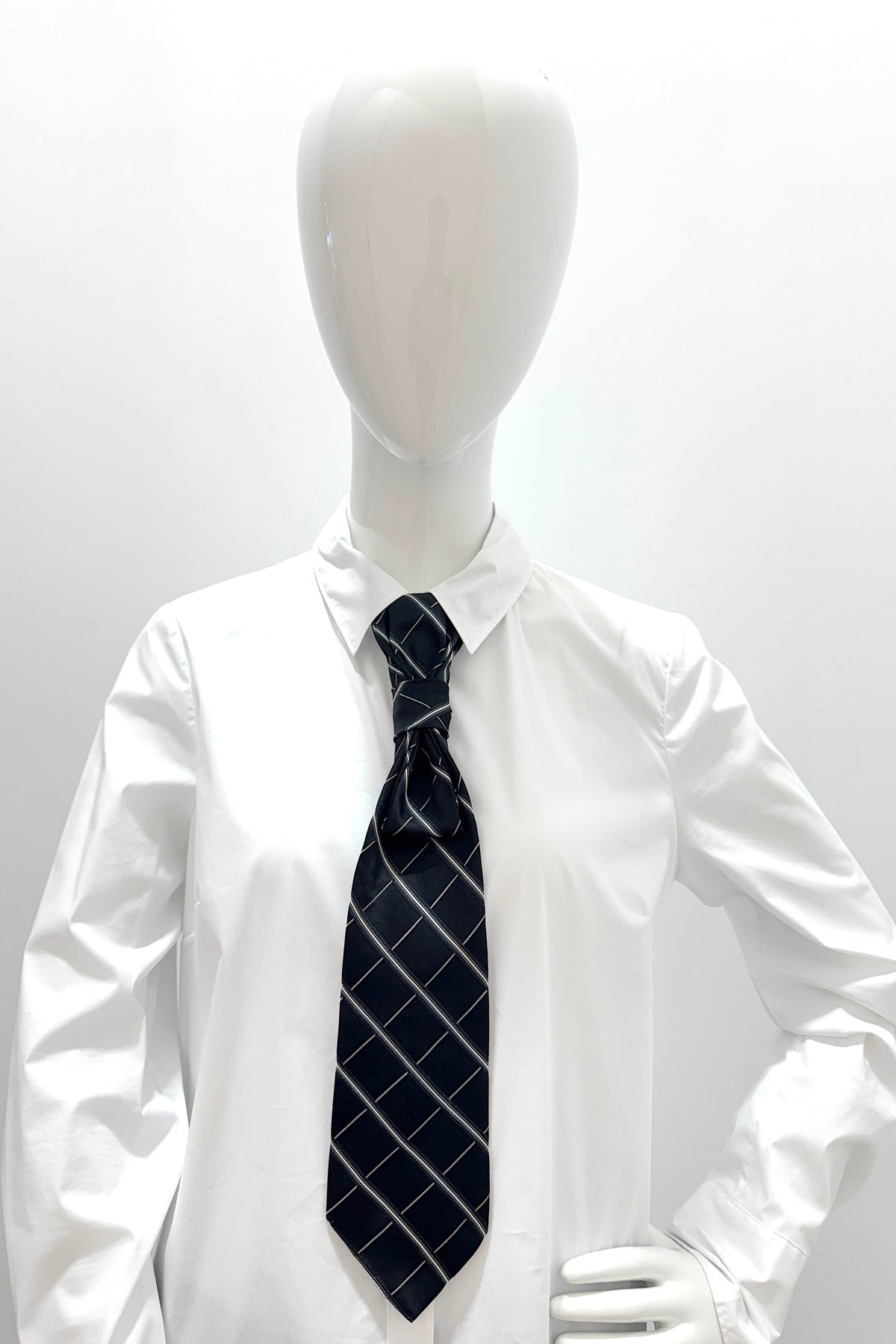 Aether Designs Windowpane Check Tie Black/White