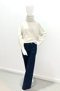 Frame The Low Rise Slim Palazzo Polished