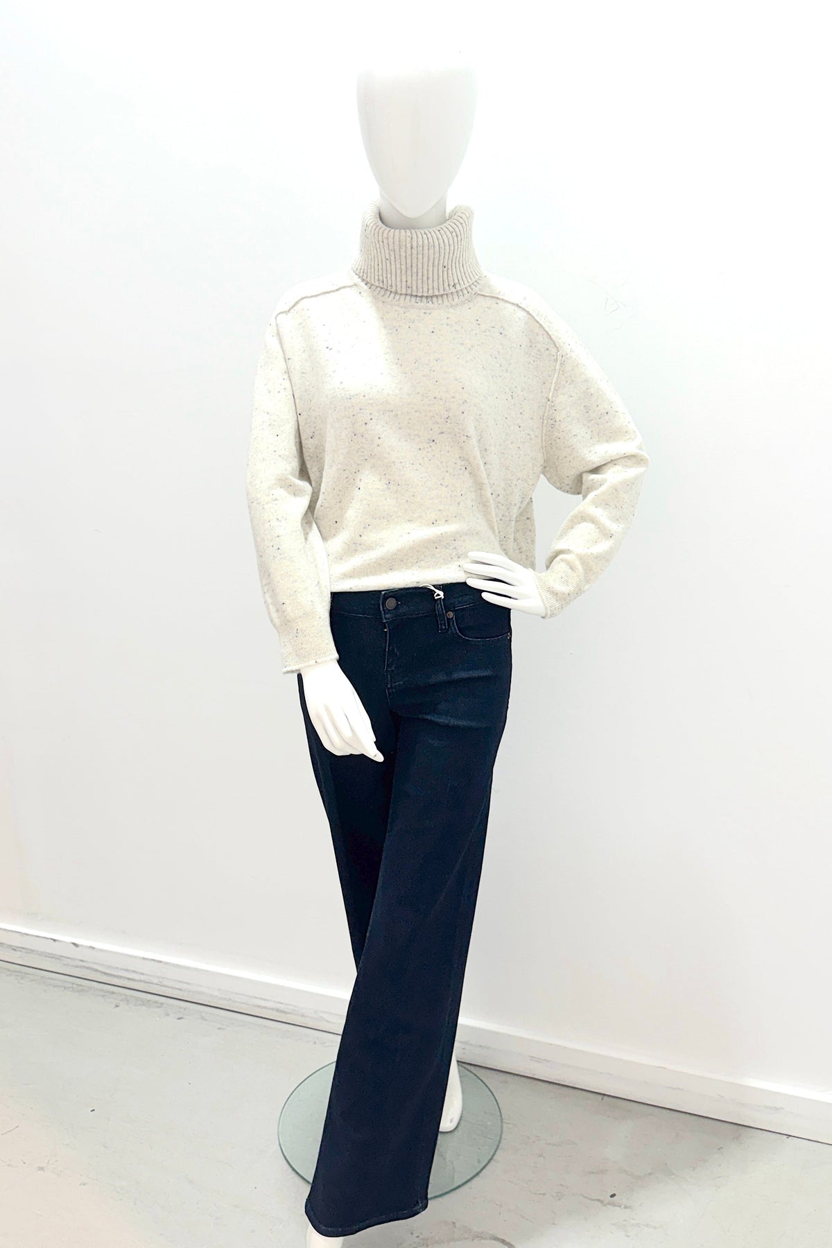 Frame The Low Rise Slim Palazzo Polished
