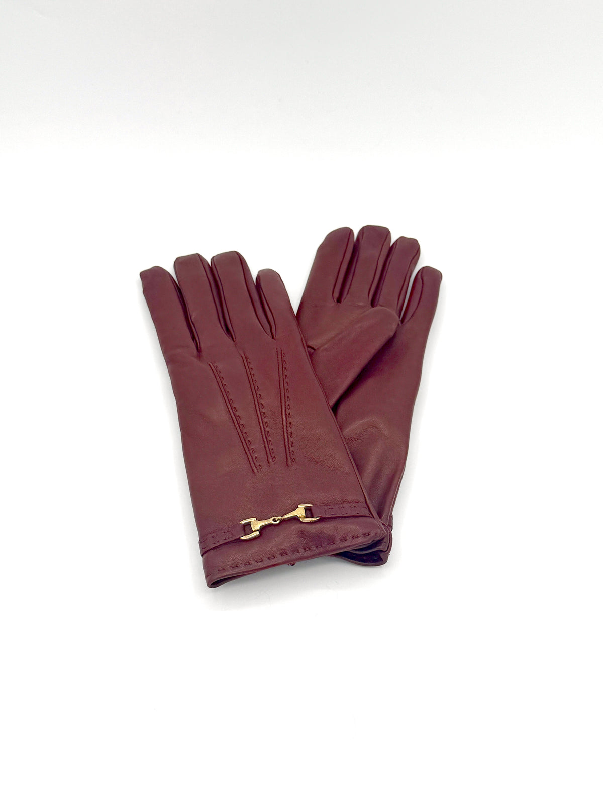 Cinzia Rocca Nappa Leather Gloves with Band and Hook Brown
