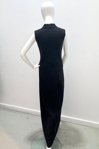L'Agence 61280PMB-BLAC Robe blazer sans manches Calliope noire