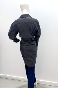 L'Agence 61795ZST-BLAC Robe-veste en cuir Tempest noire