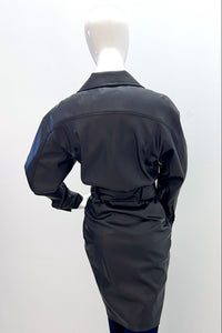 L'Agence 61795ZST-BLAC Robe-veste en cuir Tempest noire