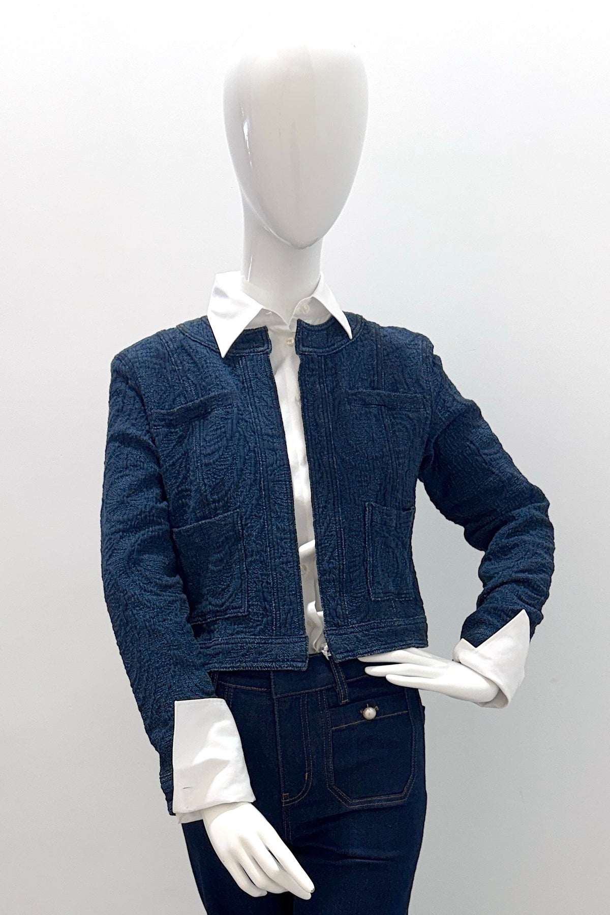 L'Agence Glenda Collarless Crop Jacket Bloomfield