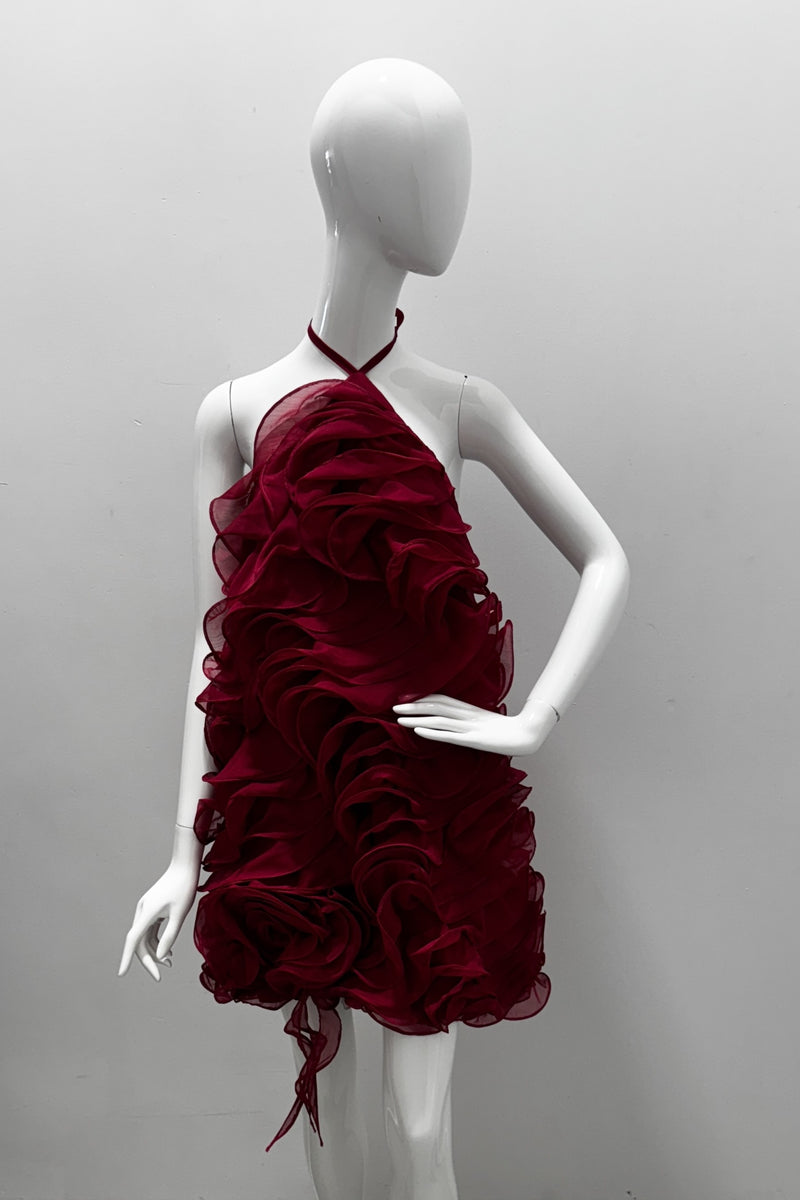 PatBO Silk Plisse Mini Dress