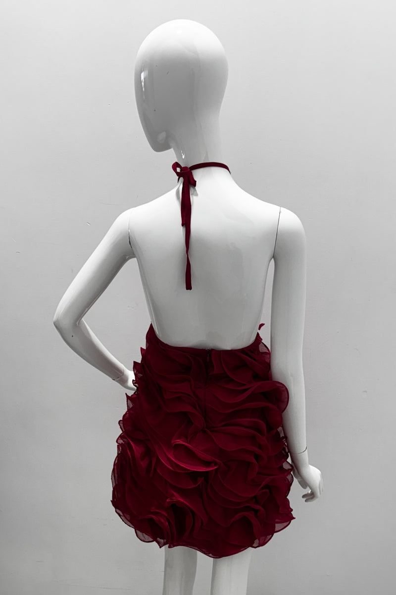 PatBO Silk Plisse Mini Dress