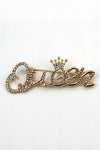 Broche d'écriture Tres Chic Queen avec strass