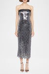 Theia Jewel Strapless Sequin Dress