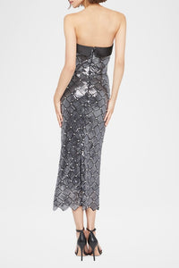 Theia Jewel Strapless Sequin Dress