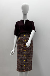 Repeat Relaxed Short-Sleeve Silk Blouse