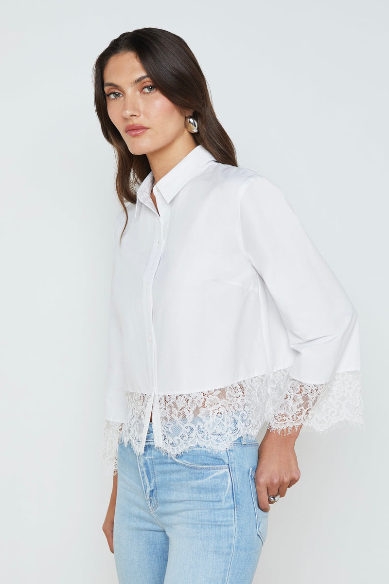 L'Agence Levo Lace-Trim Shirt