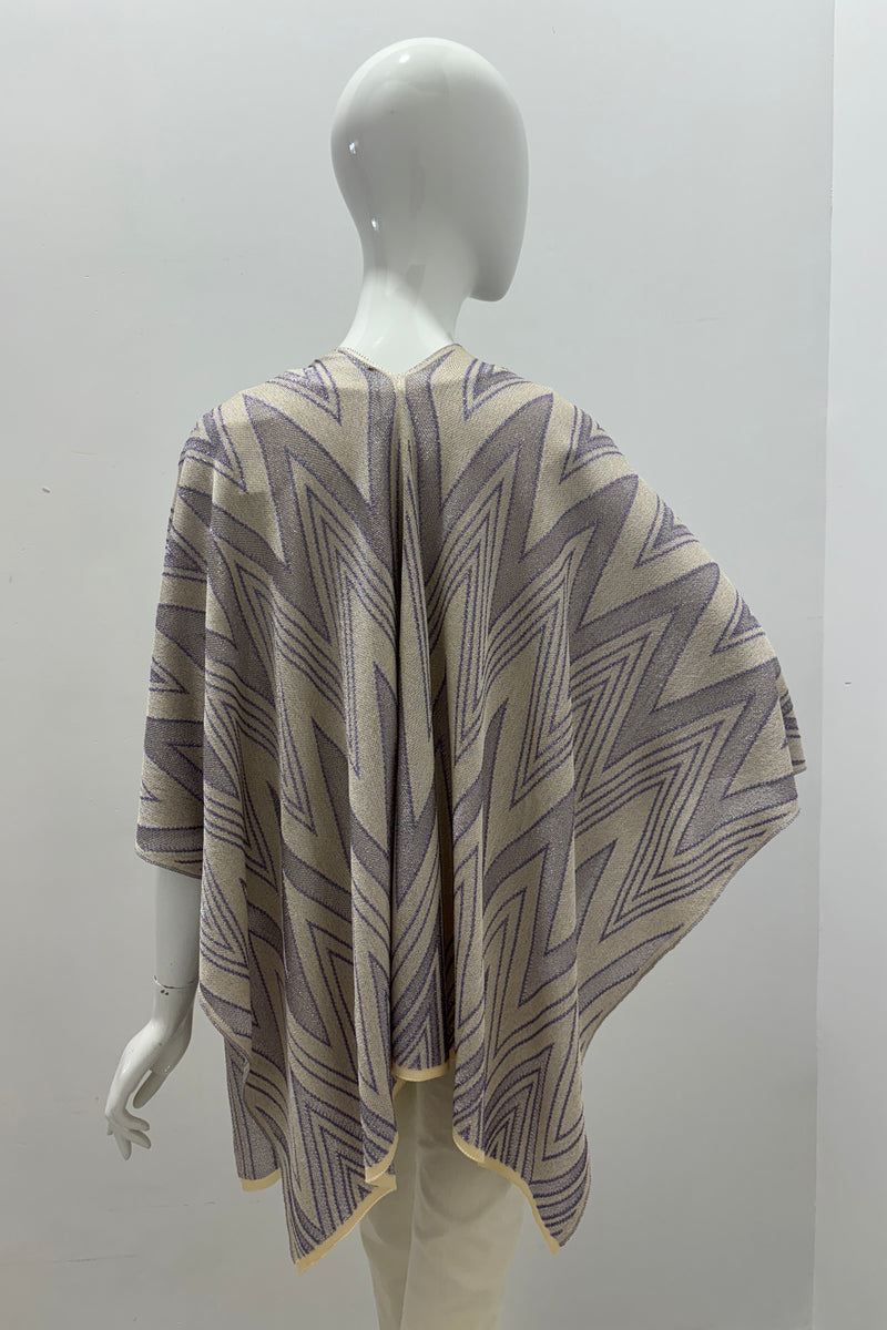 MISSONI ZIG ZAG PONCHO D9558 OR/LYLAC O/S