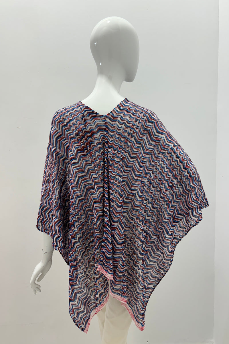 Poncho en tricot à chevrons Missoni