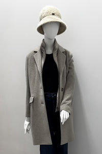Manteau Cinzia Rocca en mélange de laine à simple boutonnage avec dickey